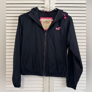 Hollister Navy Lightweight Jacket with Pink Accents